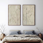 Wabi-Sabi Bamboo Diptych Bas-Relief Painting Set