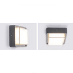 Ray Modern Flush Mount Ceiling Light, Metal/, Square/Round, Black/Brown