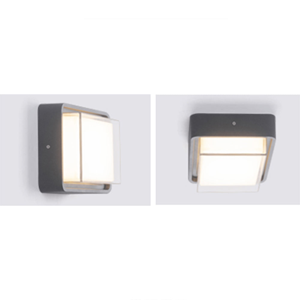 Ray Modern Flush Mount Ceiling Light, Metal/, Square/Round, Black/Brown