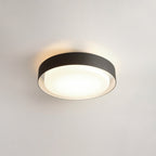 Ray Modern Round Flush Mount Ceiling Light, Metal/, White/Black
