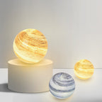 Ray Decorative Solar Planet Outdoor Ground Light, Milk Curry/Blue