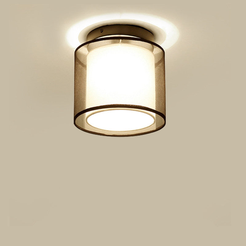 Arisha Modern Metal & Fabric Flush Mount Ceiling Light, 2 Style