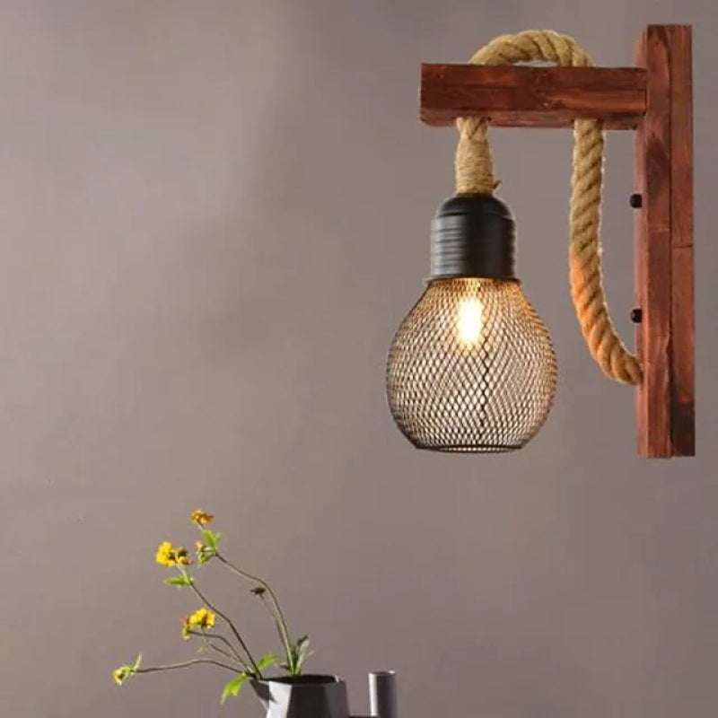 Silva Solid Wood Wall Lamp for Hallway & Living Room