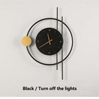 Arisha Wall Lamp Clock, Black & Gold