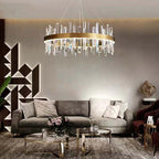 Kristy Modern Crystal Ring Chandelier Black&Gold
