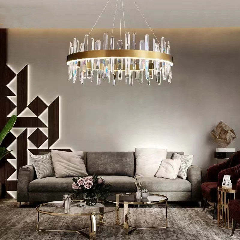 Kristy Modern Crystal Ring Chandelier Black&Gold