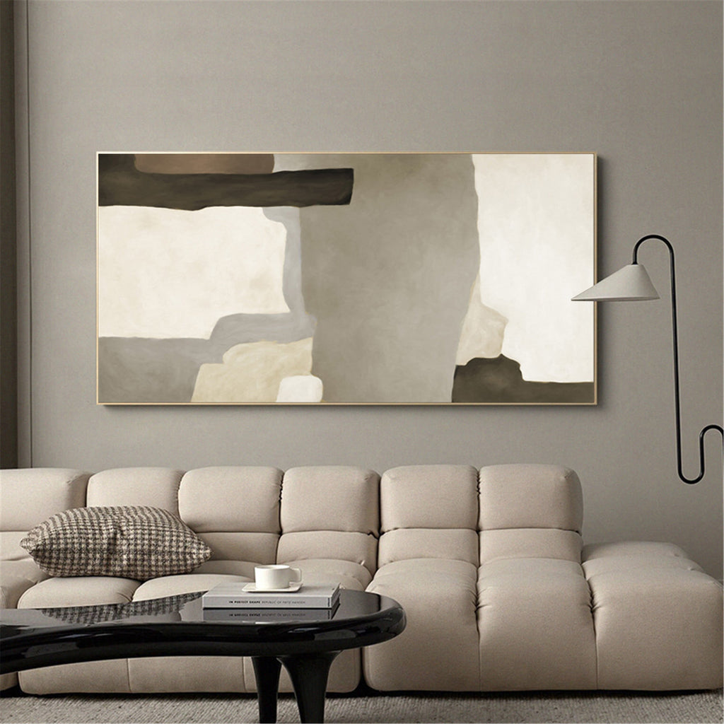 Earthy Organic Block Painting Horizontal Wabi-Sabi