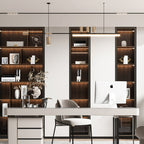 Arisha Modern Minimalist Liner  Pendant Light, Gold/Black 5 Head