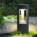 Ray Contemporary Metal Triangular Hollow Outdoor Path Light, Black