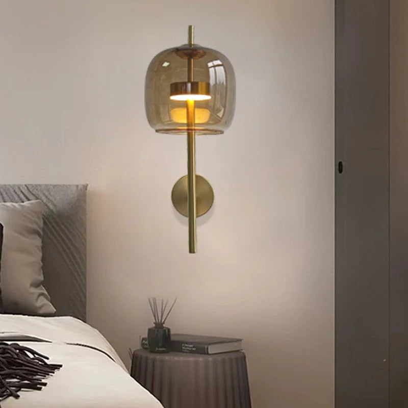 Arisha Modern Indoor Wall Lamp Metal Glass Bedroom