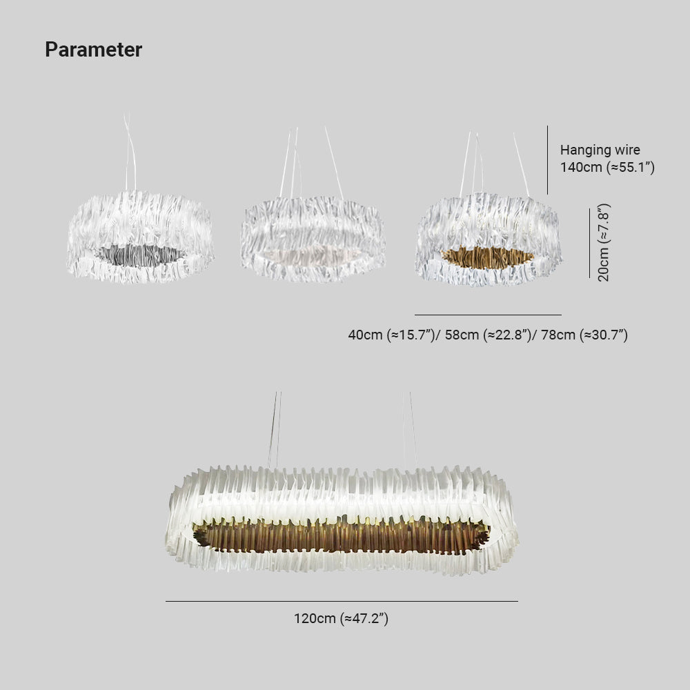 Kristy Modern Luxury Pleated Pendant Light, Circle, /Stainless Steel