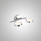 Arisha Modern Arc Wall Lamp, Silver, Metal/, Front Mirror Vanity