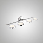 Arisha Modern Arc Wall Lamp, Silver, Metal/, Front Mirror Vanity