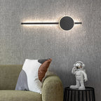 Arisha Modern Round Linear Metal Wall Lamp, White/Black/Gold
