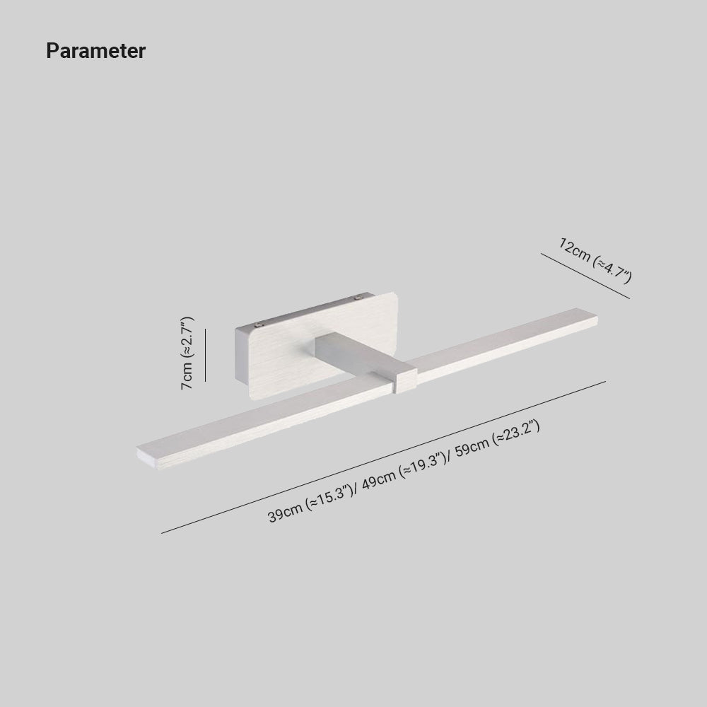 Arisha Nordic Linear Mirror Front Wall Lamp, Silver