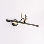 Arisha Decorative Deer Mirror Front Vanity Wall Lamp, Black/Gold