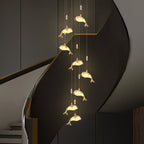 Arisha Modern Dolphin Metal Pendant Light, Gold, Metal/