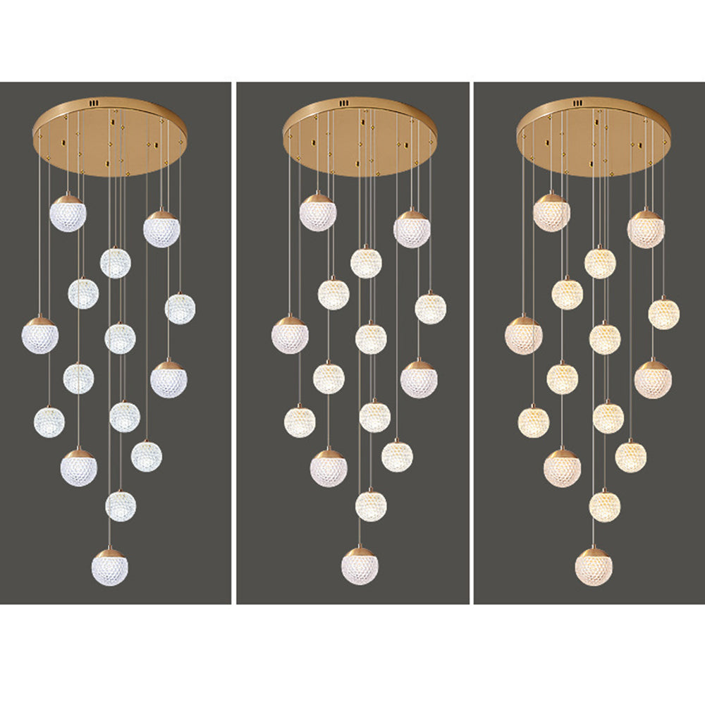 Arisha Multi Staircase Modern Art Deco Pendant Light, Gold