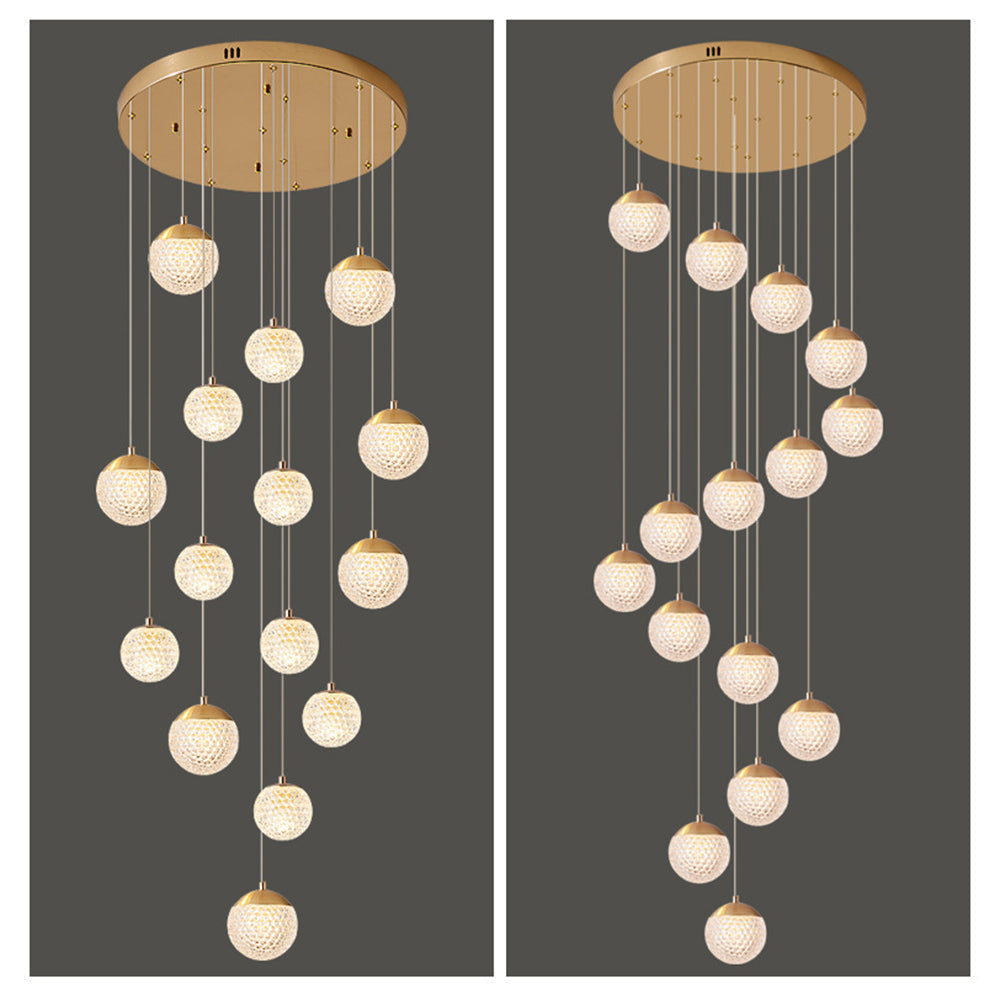 Arisha Multi Staircase Modern Art Deco Pendant Light, Gold