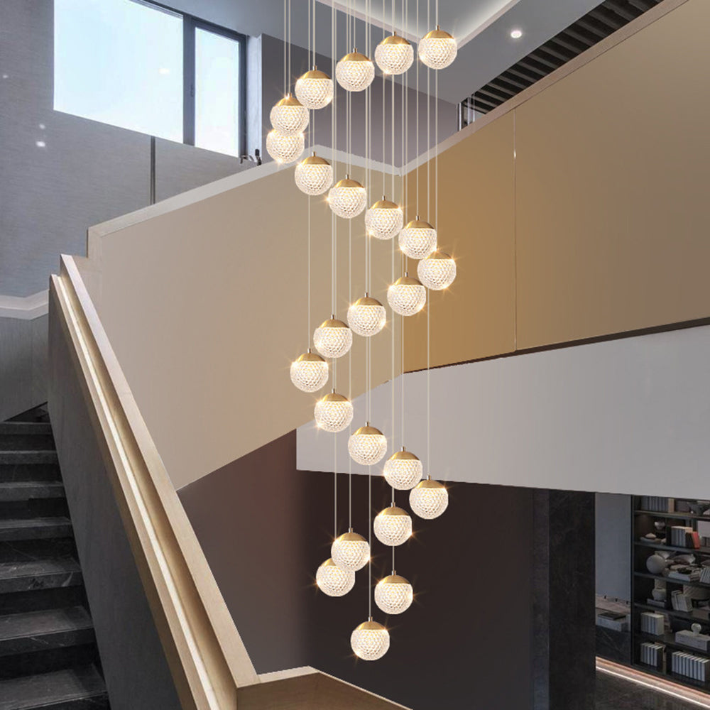 Arisha Multi Staircase Modern Art Deco Pendant Light, Gold
