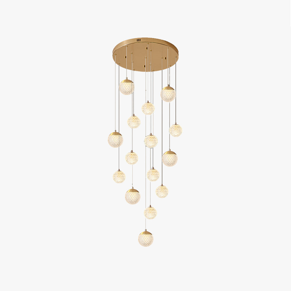 Arisha Multi Staircase Modern Art Deco Pendant Light, Gold