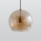 June Pendant Light Bulle Nordic Glass Transparent/Gold Living Room/Bedroom - Kingsley Beaumont
