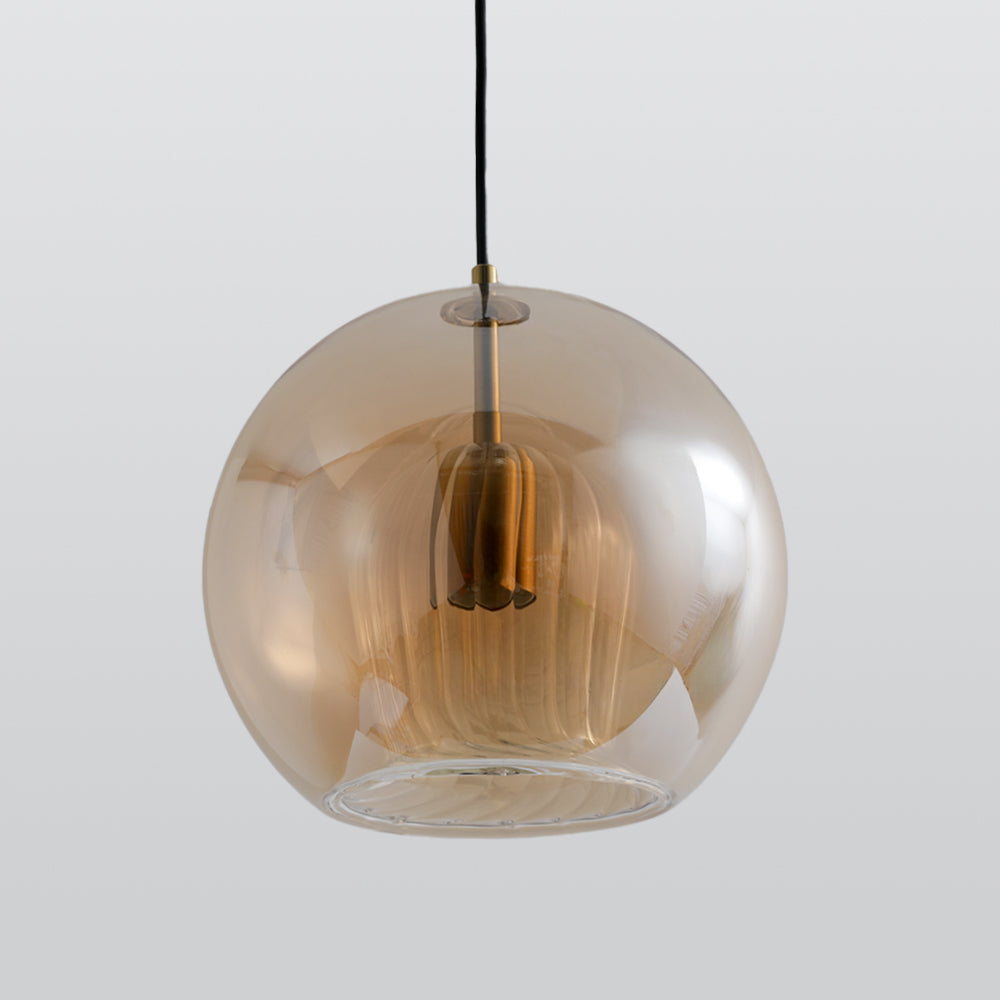 June Pendant Light Bulle Nordic Glass Transparent/Gold Living Room/Bedroom - Kingsley Beaumont