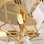 Olivia Elegant Leaf Ceramic/Metal Flush Mount Ceiling Light, Gold