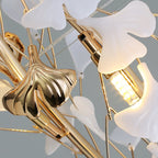 Olivia  Modern Art Deco Metal & Ceramic Chandelier, Gold
