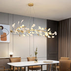 Olivia  Modern Art Deco Metal & Ceramic Chandelier, Gold