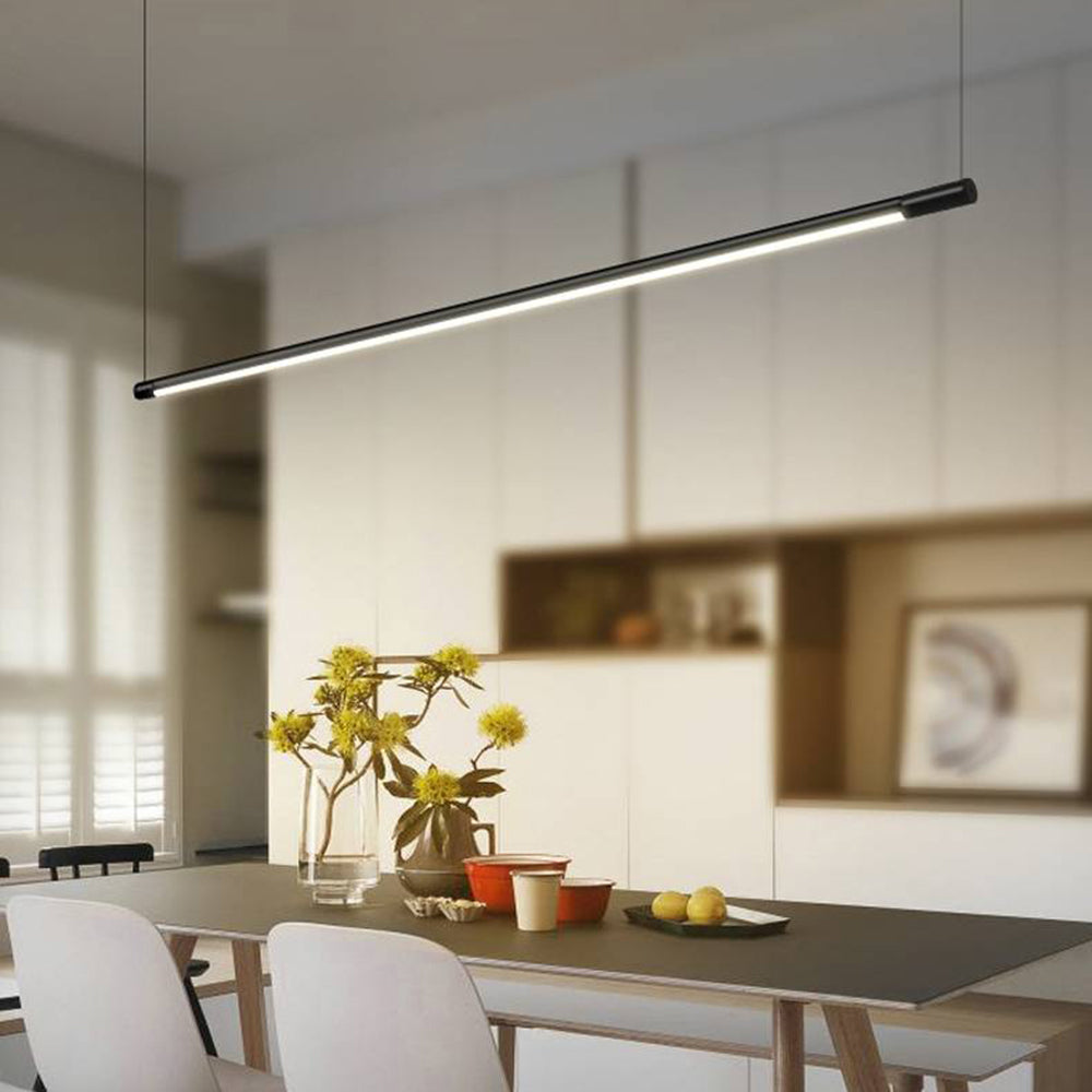 Zynar Minimalist Linear Pendant Light, Black