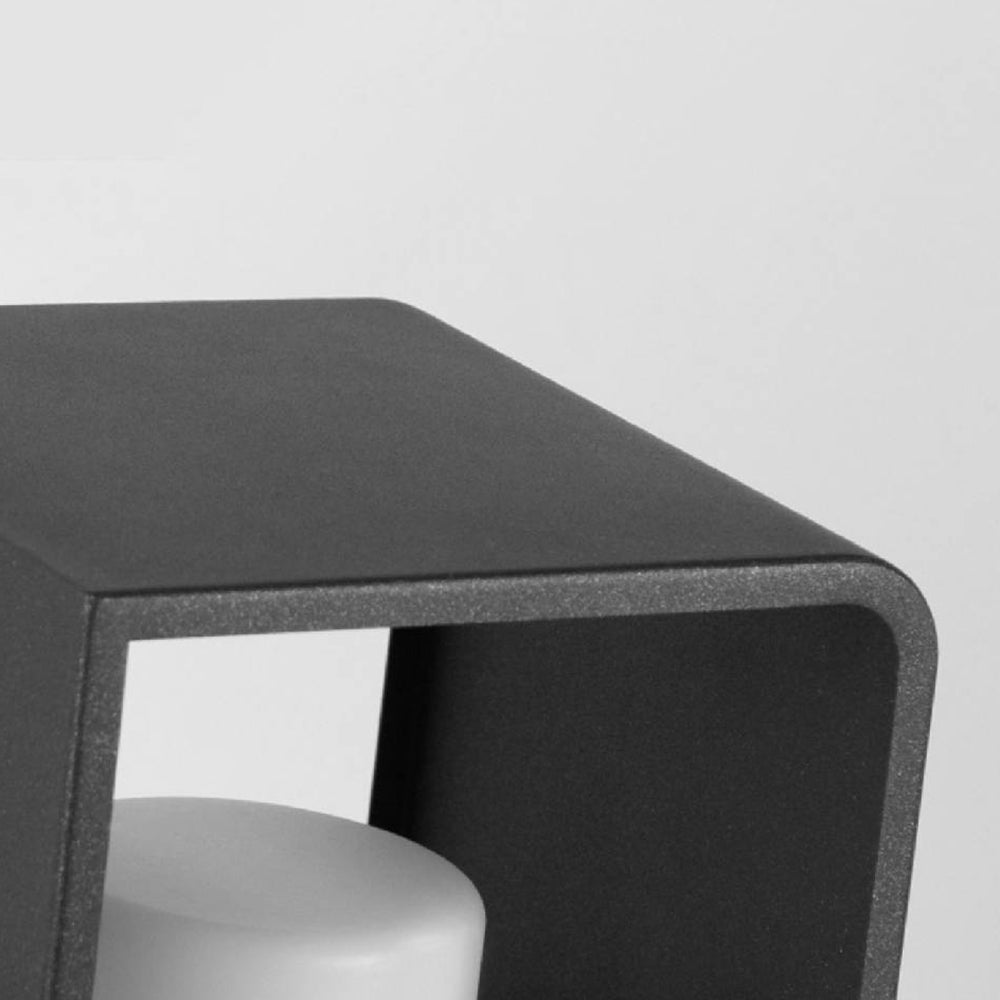 Ray Minimalist Cuboid Candle Solar Outdoor Floor Lamp Black