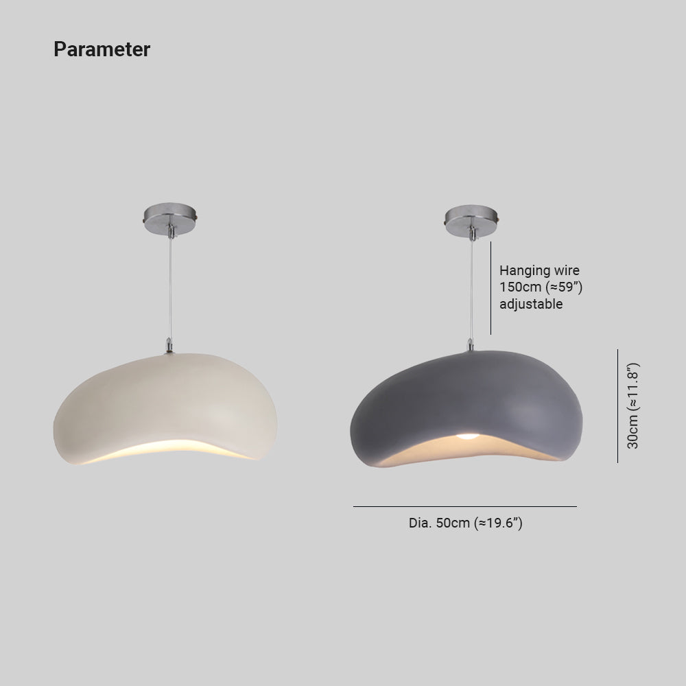 Avi Wabi Sabi Bread Shape Resin Pendant Light, 4 Color