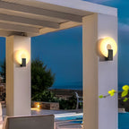 Ray Modern Metal/ Solar Waterproof Outdoor Wall Lamp, Black/White