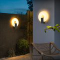 Ray Modern Metal/ Solar Waterproof Outdoor Wall Lamp, Black/White