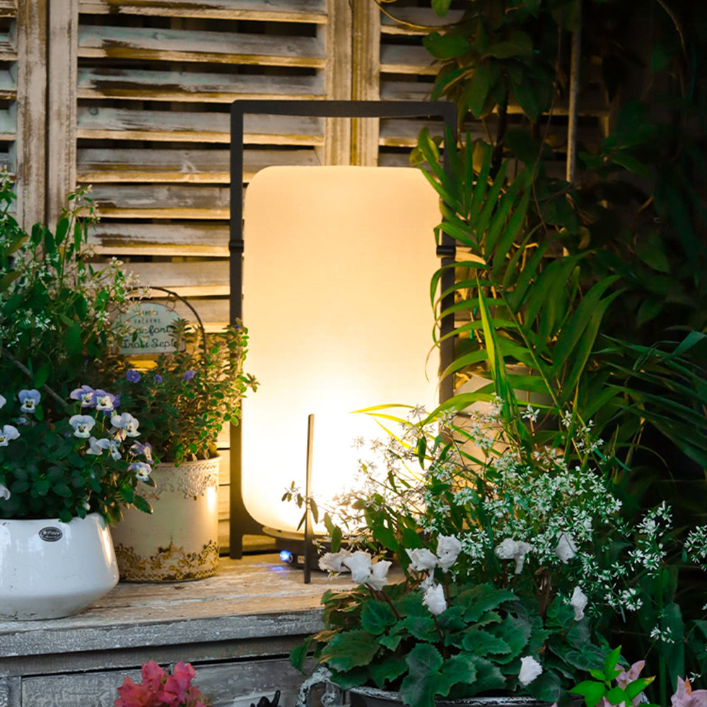 Ray Minimalist Glass/ Outdoor Landscape Pathway Light, White