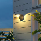 Ray Modern Arc Metal/ Solar Waterproof Adjustable Outdoor Wall Lamp, Black