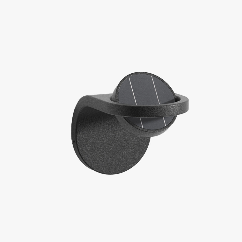 Ray Modern Arc Metal/ Solar Waterproof Adjustable Outdoor Wall Lamp, Black