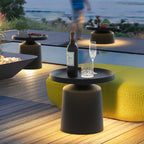 Ray Table Metal Rechargeable/Solar Outdoor Floor Lamp, Black