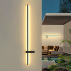 Ray Minimalist Duo-Linear Outdoor Wall Lamp, Black