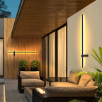 Ray Minimalist Duo-Linear Outdoor Wall Lamp, Black