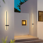 Ray Minimalist Duo-Linear Outdoor Wall Lamp, Black