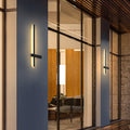 Ray Minimalist Duo-Linear Outdoor Wall Lamp, Black