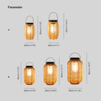 Ray Retro Lantern Metal/Rattan Floor Lamp, Wood Color