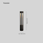 Ray Modern Cylindrical Hollow Outdoor Path Light, Black