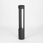 Ray Modern Cylindrical Hollow Outdoor Path Light, Black