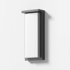 Ray Modern Minimalist Rectangular Metal Outdoor Wall Lamp, Black
