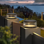 Ray Modern Cylinder Metal Solar Lamp Outdoor, Warm Light