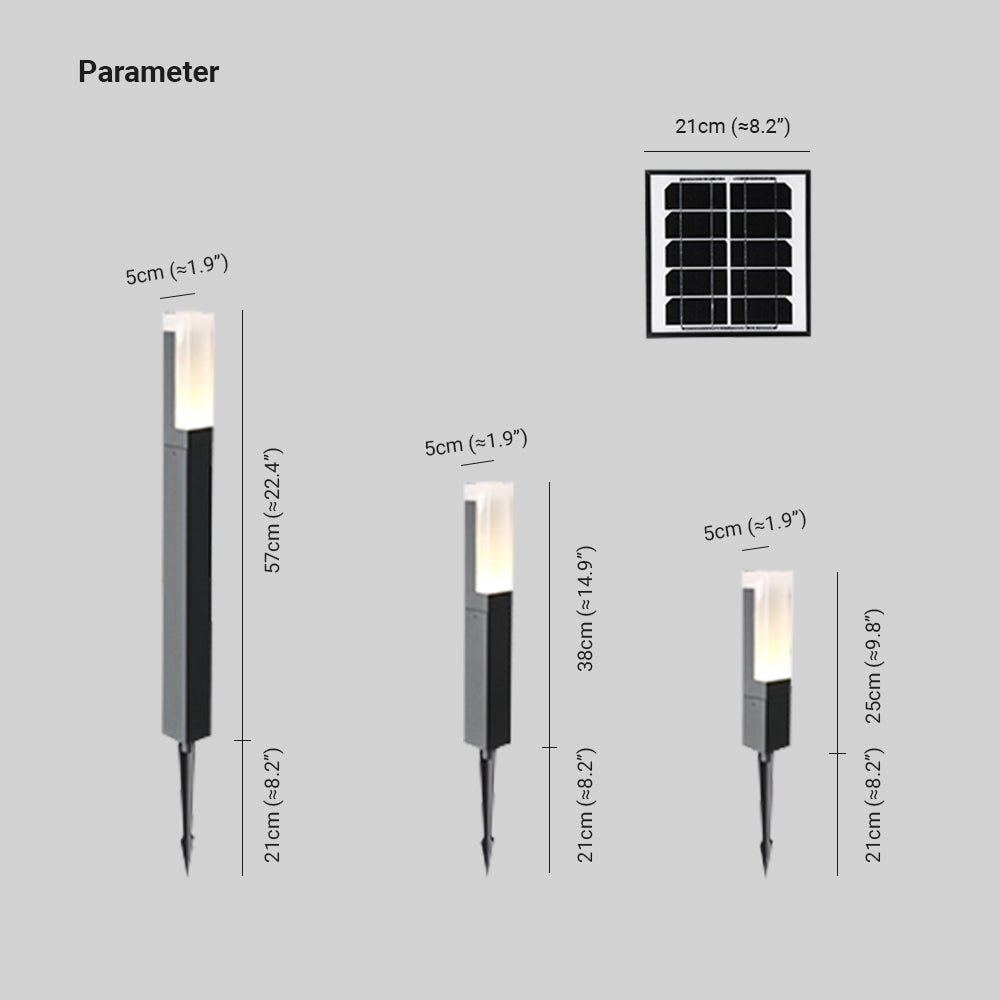 Ray Modern Metal Solar Outdoor Path Light, Black