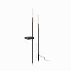 Ray Modern Metal Reed Solar Outdoor Black Post Light
